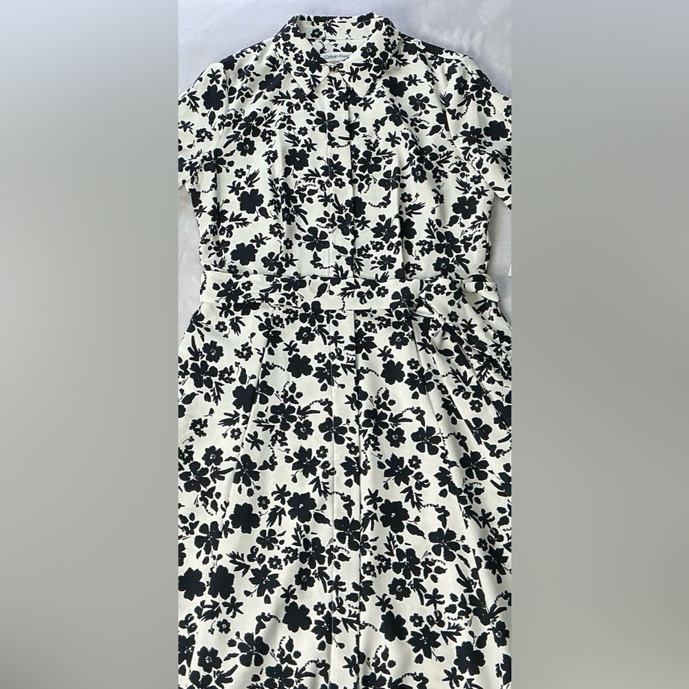 Calvin Klein Black and White Floral Dress NWT SIZE 6 - Picture 7 of 15